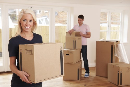 Checklist and packing materials for an office move