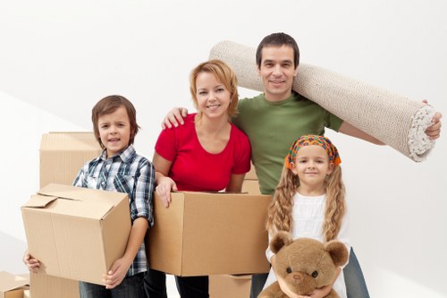 Fulham moving van with packed furniture and boxes