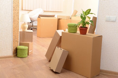 Efficient removal van move in a Fulham street