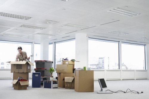 Professional movers handling boxes and furniture in Fulham