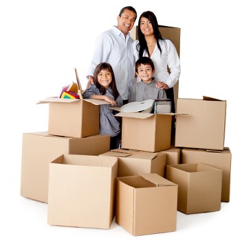 Packing materials and wrapped household items for a Fulham relocation